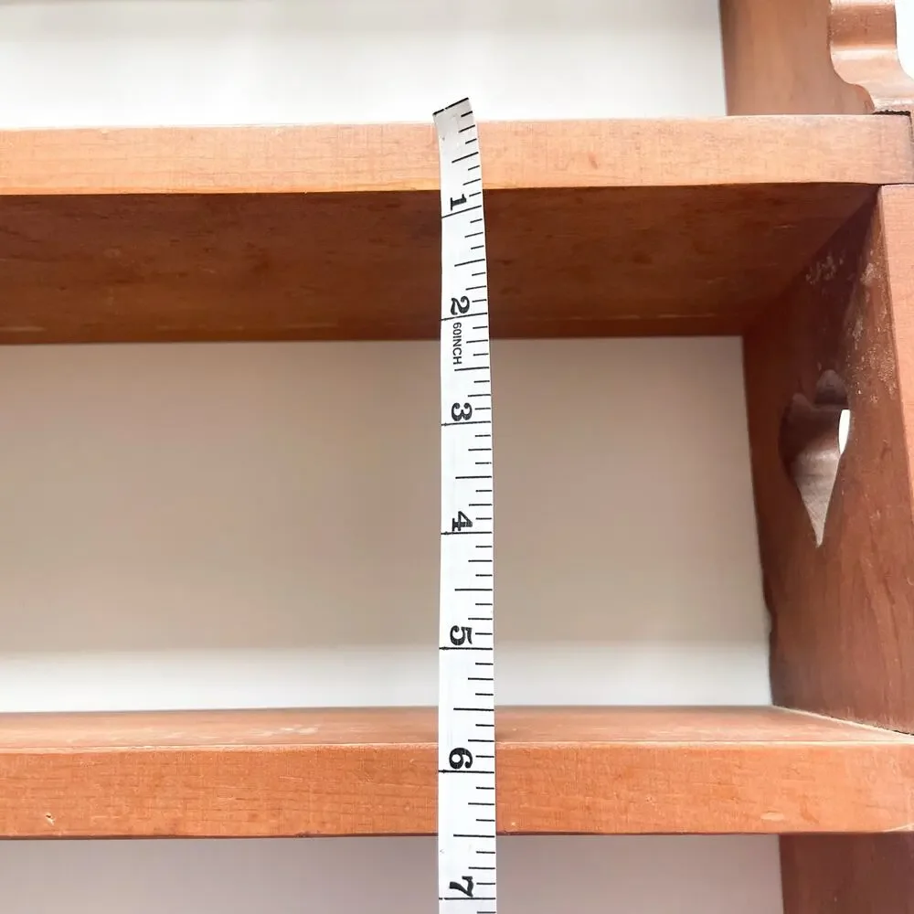 Vintage Wooden Heart Kitchen Display Shelf Cottagecore Country